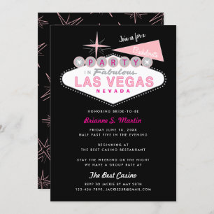 Retro Las Vegas Sign Bachelorette Party Invitation