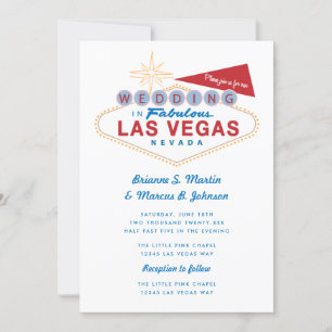 Retro Las Vegas Sign Casino Wedding Invitation