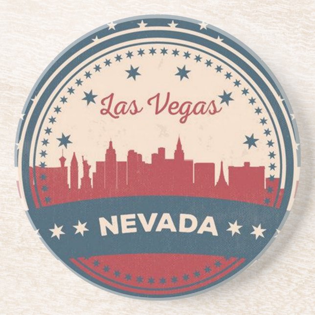 Retro Las Vegas Skyline Coaster (Front)