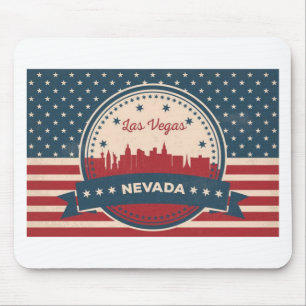 Retro Las Vegas Skyline Mouse Mat