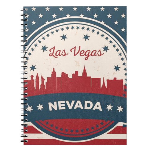 Retro Las Vegas Skyline Notebook (Front)