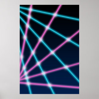 Retro Laser Beam School Portrait Photo Backdrop Poster