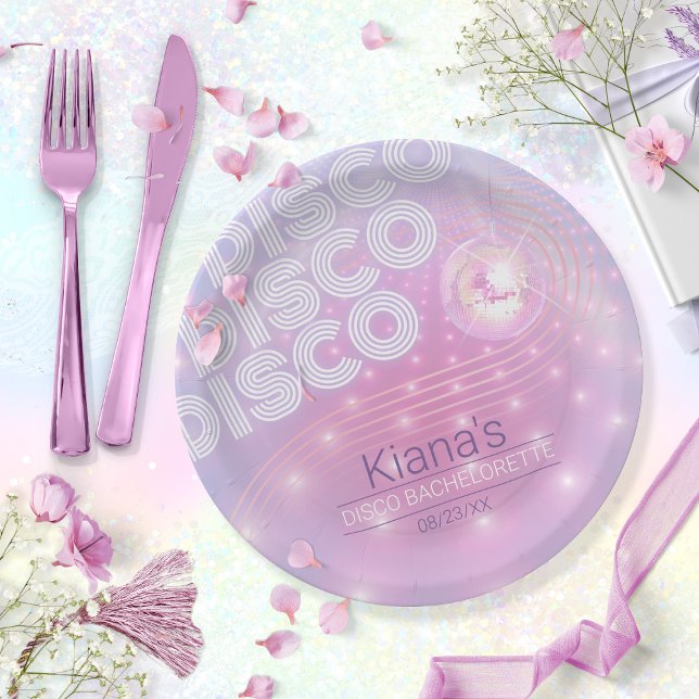 Retro Last Blast Disco Bachelorette ID928  Paper Plate (Creator Uploaded)