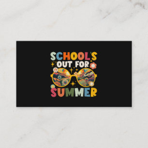 Retro Last Day of School's Out For Summer Teacher Business Card