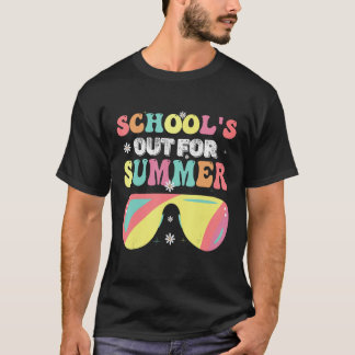 Retro Last Day of School's Out For Summer Teacher  T-Shirt