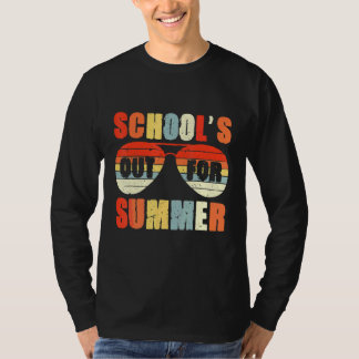Retro Last Day Of Schools Out For Summer Teacher V T-Shirt