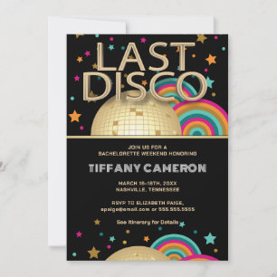 Retro Last Disco Bachelorette Party Weekend Invitation