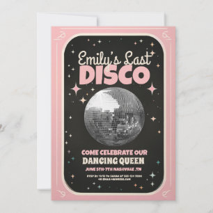 Retro Last Disco Bachelorette Weekend  Invitation