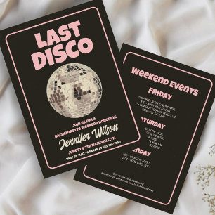 Retro Last Disco Bachelorette Weekend  Invitation
