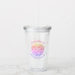 Retro Last Disco Bachelorette Weekend Party Favour Acrylic Tumbler