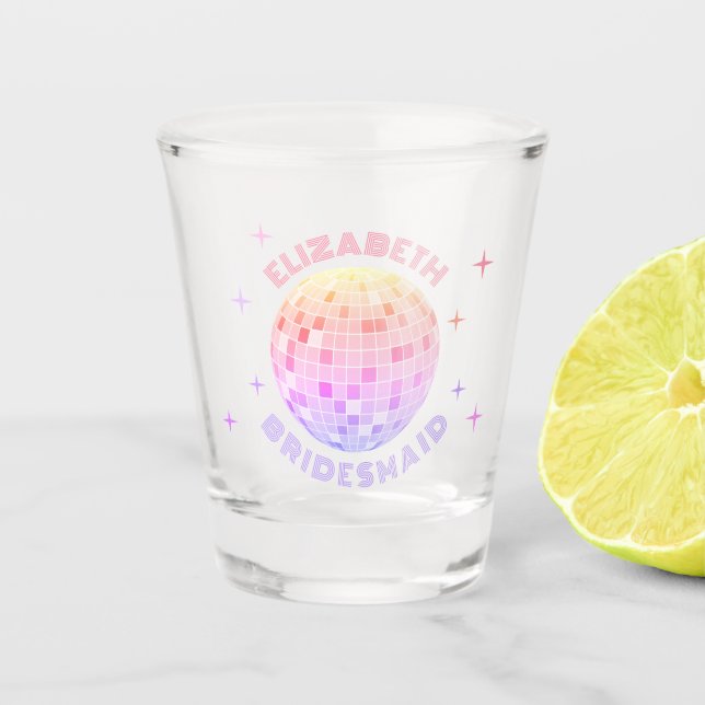 Retro Last Disco Bachelorette Weekend Party Favour Shot Glass (Front)