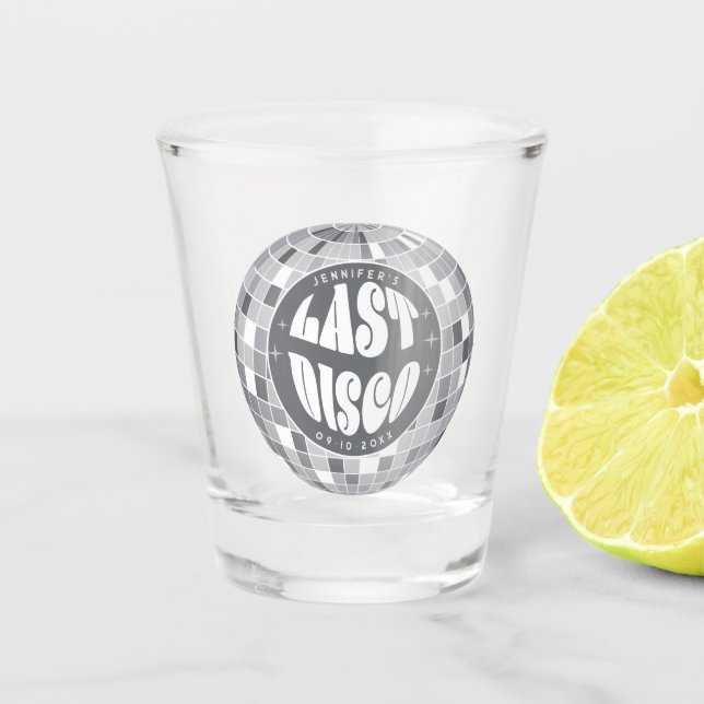 Retro Last Disco Bachelorette Weekend Party Favour Shot Glass (Front)