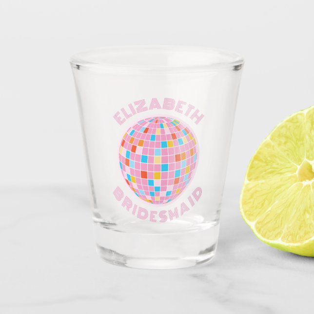 Retro Last Disco Bachelorette Weekend Party Favour Shot Glass (Front)