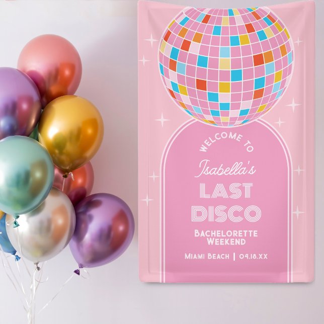 Retro Last Disco Bachelorette Weekend Welcome Banner (Creator Uploaded)