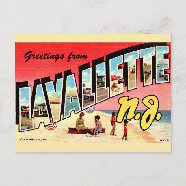 Retro Lavallette NJ Postcard (Front)