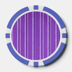 Retro Lavender Purple Stripe Poker Chips