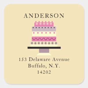 Retro Layer Cake Buttercream Return Address Label