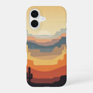 Retro Layered Canyons iPhone 16 Case