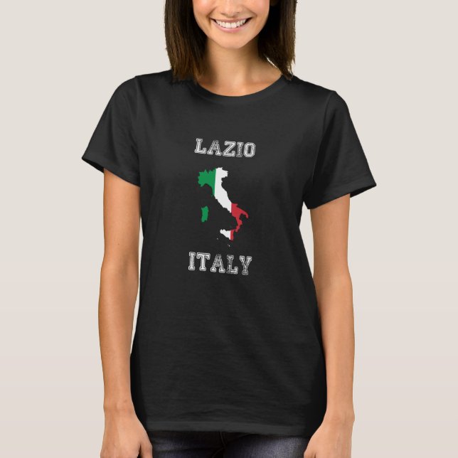Retro Lazio Italy Distressed Italy Flag T-Shirt (Front)