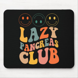 Retro Lazy Pancreas Club Type-1 Diabetes Awareness Mouse Mat