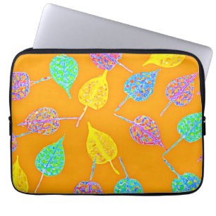 Retro Leaf Pattern Laptop Sleeve