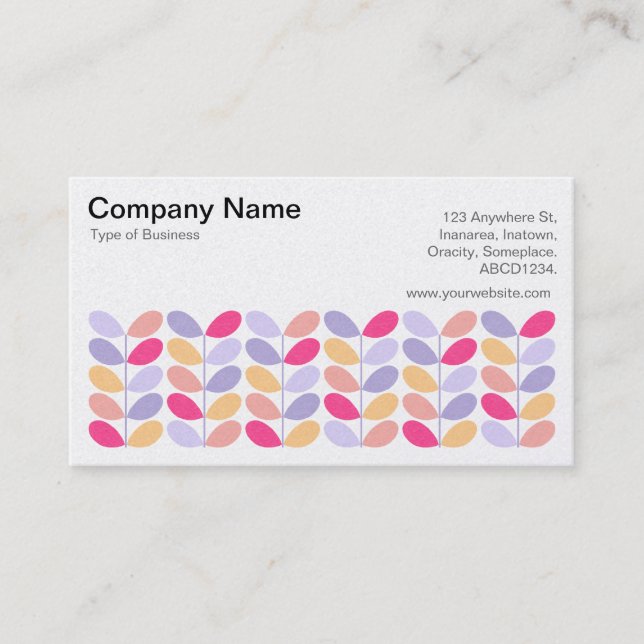 Retro Leaves 01 - (Platinum) Business Card (Front)