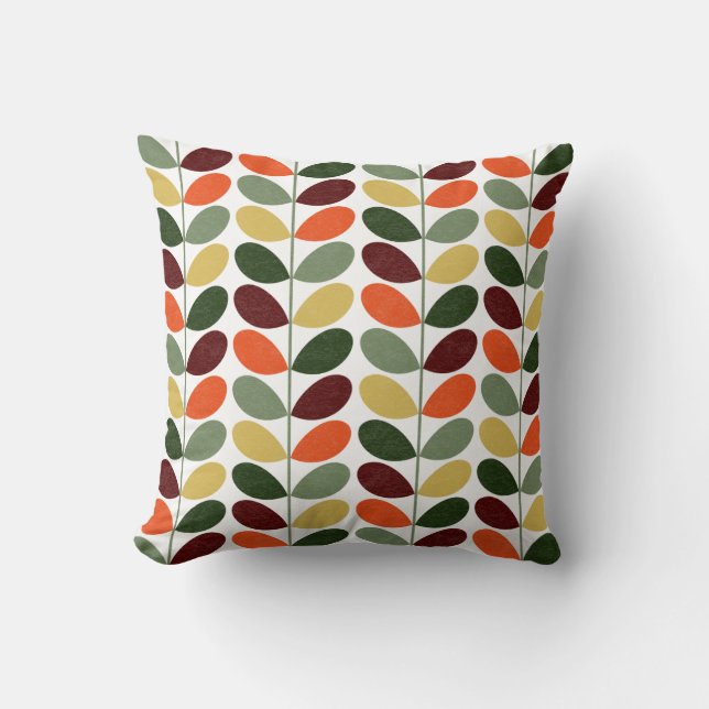 Retro Leaves 02 Large Pattern Cushion (Front)