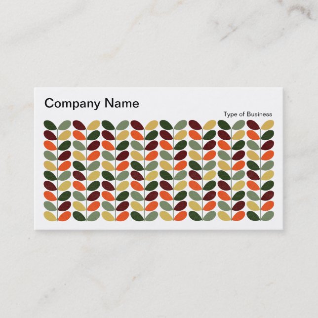 Retro Leaves II 02 Business Card (Front)