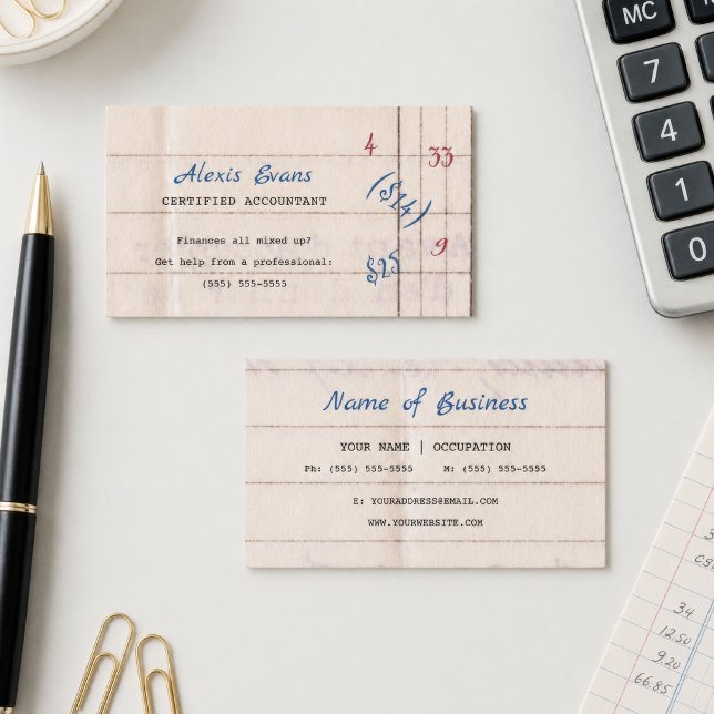 Retro Ledger Certified Accountant Business Card (Creator Uploaded)