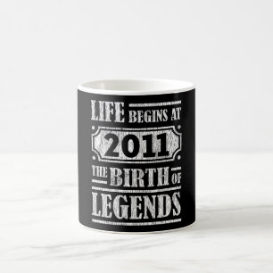 Retro Legend Born in 2011 Vintage Birthday Gift Coffee Mug