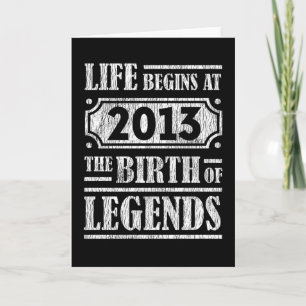 Retro Legend Born in 2013 Vintage Birthday Gift Card