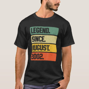 Retro Legend Since August 2002 21 Years Old 21st B T-Shirt