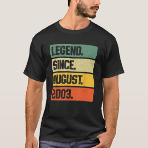 Retro Legend Since August 2003 20 Years Old 20th B T-Shirt