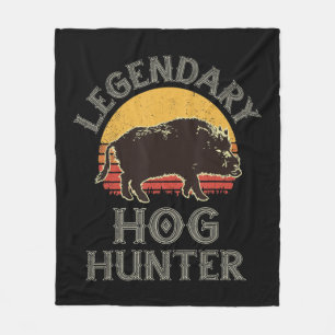 Retro Legendary Hog Hunter Vintage Pig Hog Boar Hu Fleece Blanket