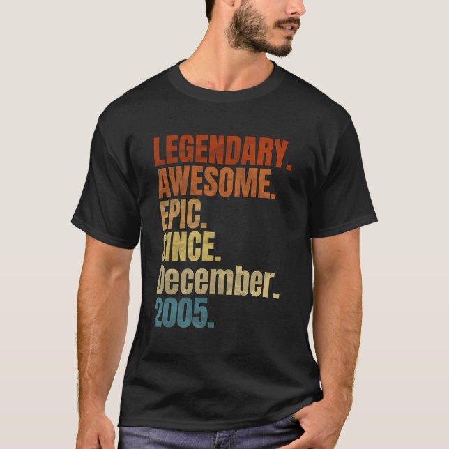 Retro Legendary Since December 2005 T Shirt 14 Yea (Front)