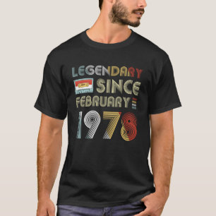 Retro Legendary Since February 1978 41st Birthday T-Shirt