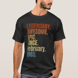 Retro Legendary Since February 1985 T Shirt 35 Yea