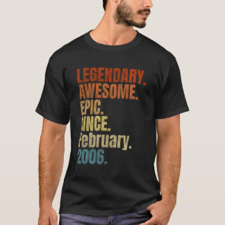 Retro Legendary Since February 2006 T Shirt 14 Yea