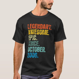 Retro Legendary Since October 2006 16 Years Old T-Shirt