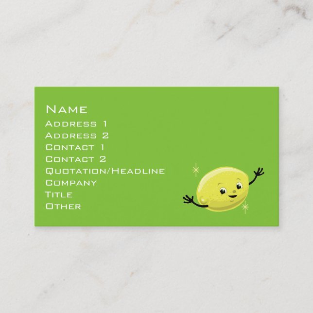Retro Lemon Guy Business Card (Front)