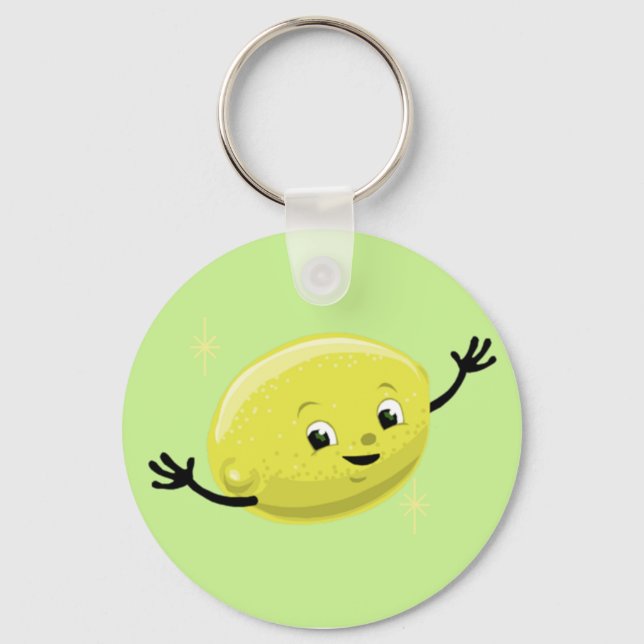 Retro Lemon Guy Key Ring (Front)