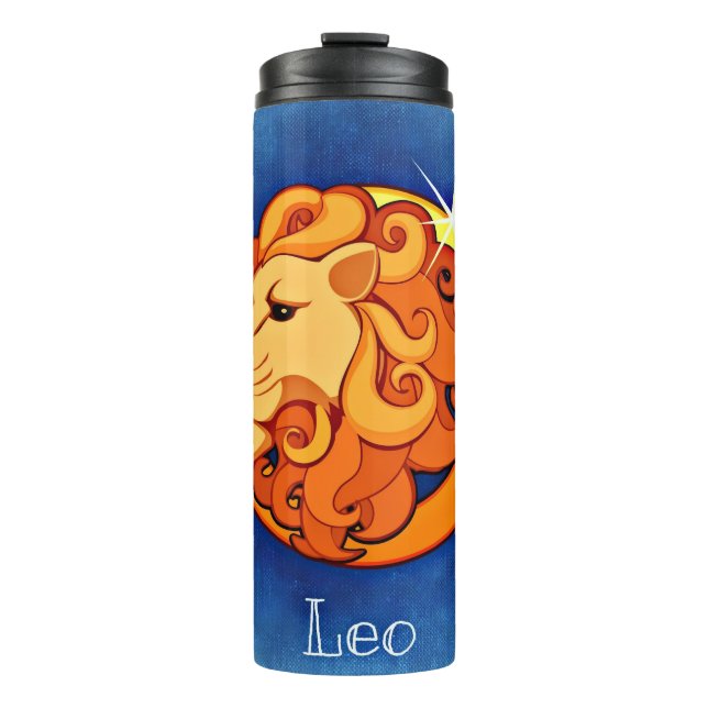 Retro Leo Astrology Thermal Tumbler (Front)