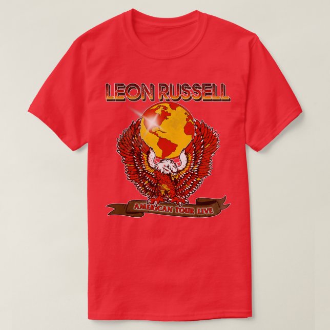 Retro Leon Russell Tour Eagle Design T-Shirt (Design Front)