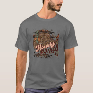 Retro Leopard Cowboy Hat Howdy Western Country Cow T-Shirt