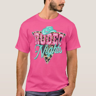 Retro Leopard Cowboy Hat Rodeo Night Western Count T-Shirt
