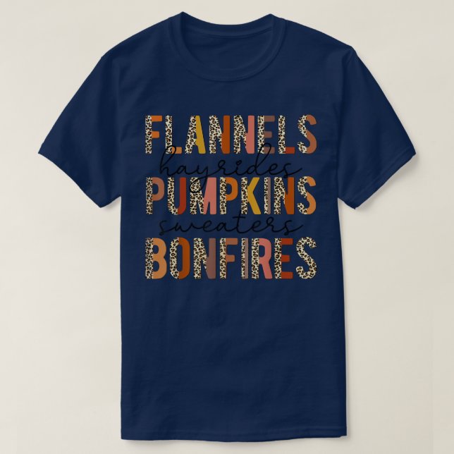 Retro Leopard Flannels Hayrides Pumpkins Sweaters  (Design Front)
