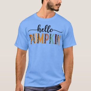 Retro Leopard Hello Pumpkin Fall Season Autumn Tha T-Shirt