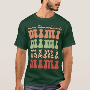 Retro Leopard Mimi Fall Season Halloween Thanksgiv T-Shirt