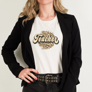 Retro Leopard Print I Cute Teacher Tri-Blend Shirt