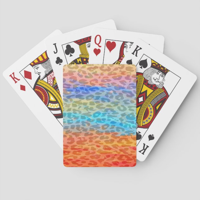 Retro Leopard Print Skin 2 Playing Cards (Back)